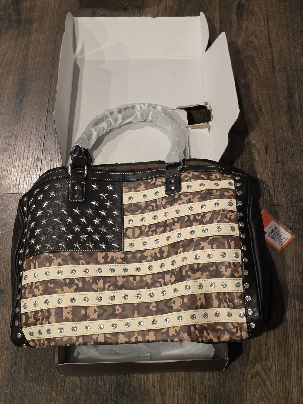 Montana West Camouflage American Flag Tote New